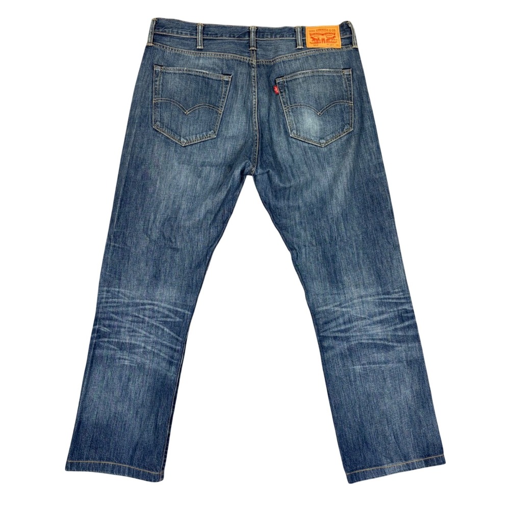 Levi Strauss Jeans Mens 38 Blue 501 Original Fit Button Fly Straight Denim Baggy - Picture 2 of 9